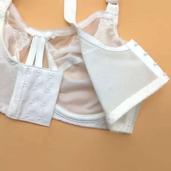 Bali Full Support Flower Bra 34D White New With Tags - Picture 7 of 7